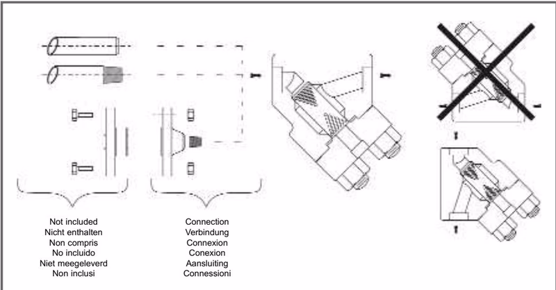 Armstrong D Series D1SW strainer installation drawing