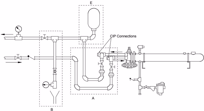 Armstrong 用于非循环热水系统恒温控制的 Flo-Rite-Temp® 预装热水器 Armstrong Flo-Rite-Temp Water Piping Installation