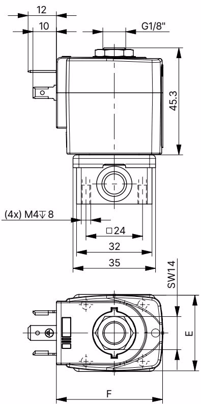 宝德 BURKERT 134248 (6013型) 标准版本尺寸