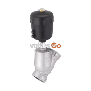 BURKERT 142616 Type 2000 Pneumatically Operated 2/2-Way Angle Seat Valve, CF B, G 3/8, Stainless Steel
