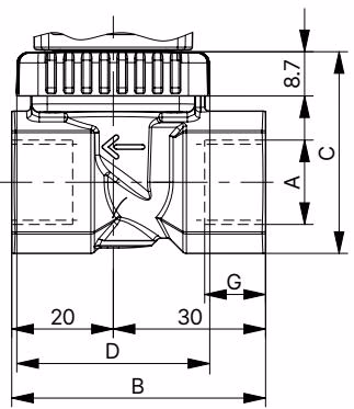 BURKERT 20017164 Type 6013 standard variant dimensions table