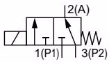 BURKERT 20037071 Circuit function E 3/2-way mixing valve symbol