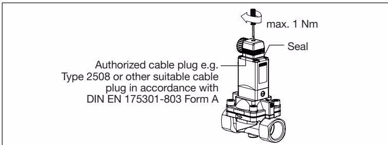 Burkert 20049679 Type 5282 Electrical connection of the cable plug