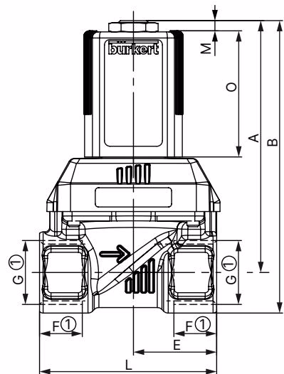BURKERT 20051202 BURKERT 6213 dimensions for standard variant with brass and stainless steel body