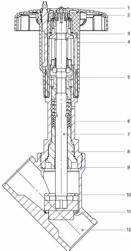 BURKERT 20090629 Burkert Type 2960 cross-section and material specifications