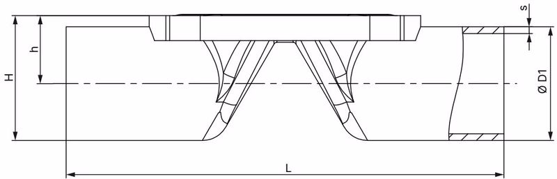 BURKERT 20092497 Type 2933 tube valve body with welded connection dimensions