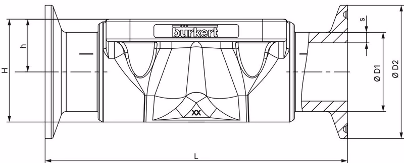 宝德 BURKERT 20093515 带卡盘接口的铸造阀体尺寸