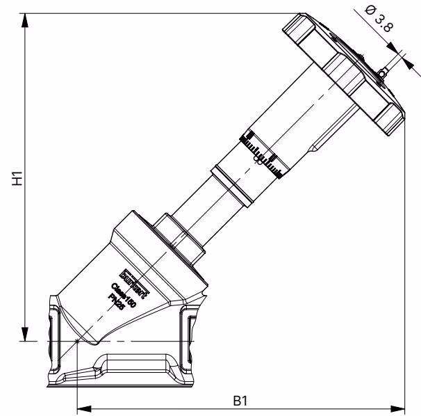 BURKERT 20099264 BURKERT Type 2960 actuator dimensions drawing 2