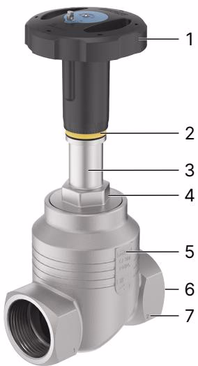 BURKERT 20099319 BURKERT Type 2961 example of 2/2-way globe valve structure