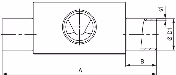 Burkert 20106862 Type 2934 T-body with welded connection dimensions