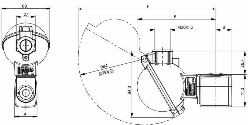 宝德 BURKERT 20109453 ATEX 版本接线盒尺寸