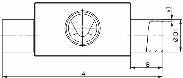 Burkert 20111221 Type 2104 T-body with welded connection dimensions