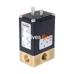 BURKERT 20112210 3/2-Way Direct-Acting Solenoid Valve, Type 0330, Brass, NPT 1/4