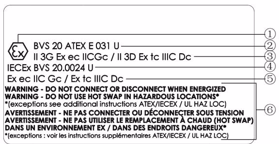 BURKERT 20120106 Type 8652 supplementary hazardous area nameplates for PX68 and PU17 configurations