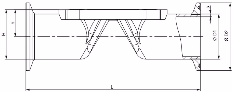 BURKERT 20127383 Type 2933 tube valve body clamp dimensions