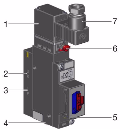 Burkert 20131276 Type 8640 structure of solenoid valve type 5470