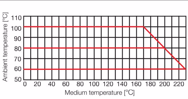 Burkert 20133802 Type 2101 derating element pressure and temperature ranges