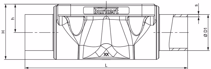 BURKERT 20133890 cast valve body with welded connection dimensions