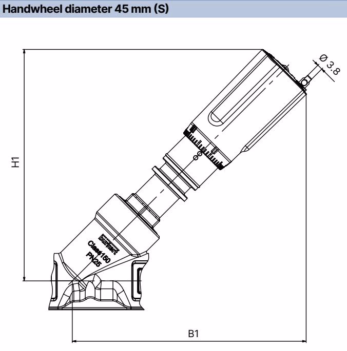 BURKERT 20141842 BURKERT Type 2920 actuator dimensions for handwheel size S