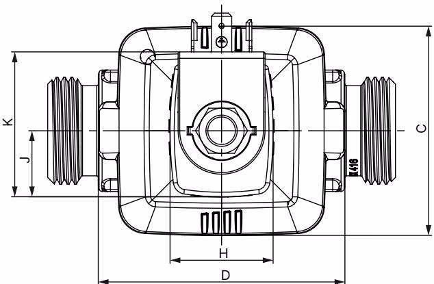 BURKERT 326334 Bürkert Type 6213 dimensions for gunmetal variant with external thread