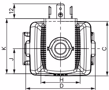 BURKERT 326334 Bürkert Type 6213 dimensions for standard variant with brass and stainless steel body