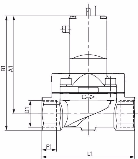 BURKERT 329281 threaded variant dimensions