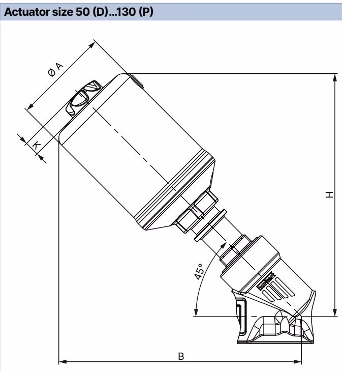 Бюркерт (Burkert) 337816 Тип 2060 размеры привода
