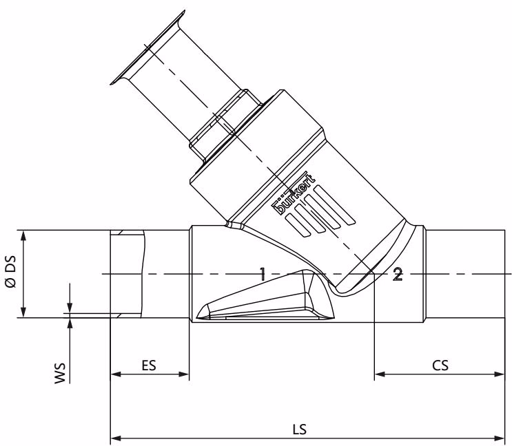 宝德 BURKERT 337816 2060型 带有焊接接口的阀体尺寸