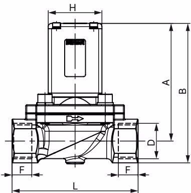 BURKERT 340618 Type 0290 threaded variant dimensions drawing