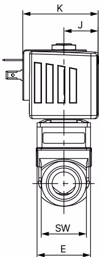 Бюркерт (BURKERT) 342037 таблица размеров для DN 12