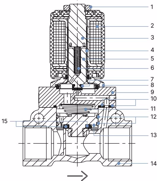 Бюркерт (BURKERT) 342037 спецификация материалов в разрезе