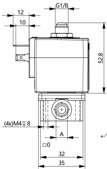 宝德 BURKERT 351979 宝德 BURKERT 6014 型标准版本尺寸图