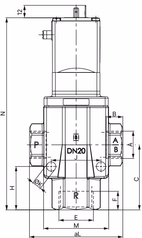 BURKERT 357601 dimensions diagram
