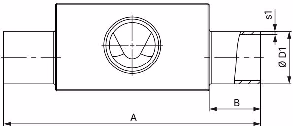 BURKERT 357920 Burkert Type 2032 T-body with welded connection dimensions