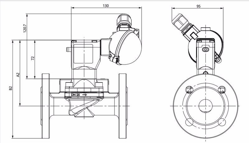 宝德 Bürkert 364437 5282型 法兰尺寸图