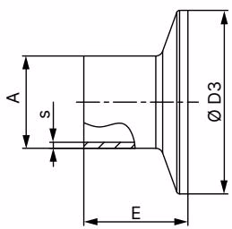 BURKERT 368714 Burkert 2104 T-body with clamp connection dimensions
