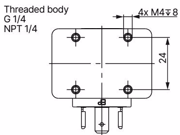 宝德 BURKERT 378776 Type 2873 螺纹阀体外形尺寸图