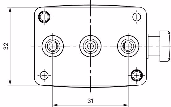BURKERT 387300 Dimensions for standard variant with metal body