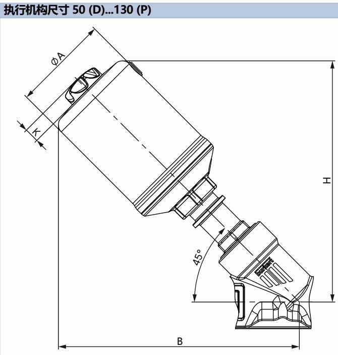 宝德 BURKERT 387641 2060型 执行机构尺寸