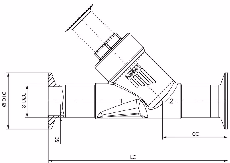 宝德 BURKERT 387641 2060型 卡盘接口尺寸