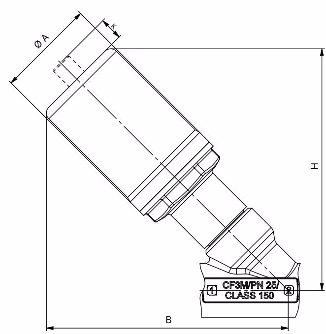 BURKERT 387868 BURKERT Type 2060 actuator dimensions