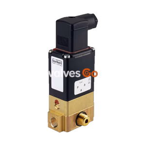 BURKERT 41224 Type 0331 3/2-Way Direct-Acting Solenoid Valve, Brass, G 1/4