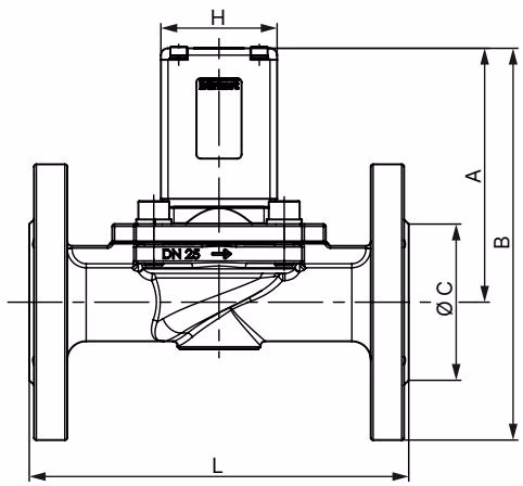 宝德 BURKERT 43683 0290型 法兰版本尺寸图