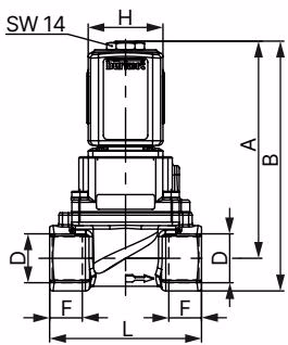 宝德 BURKERT 466911 蒸汽版本 NA07 DN 13 尺寸图