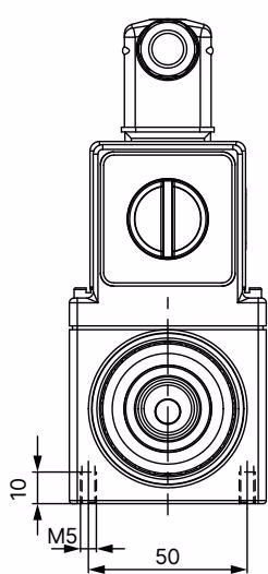 Burkert 56512 Type 0131 dimensions side view for plastic variant