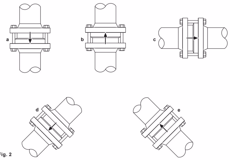 Spirax Sarco DCV10 flanged installation diagram