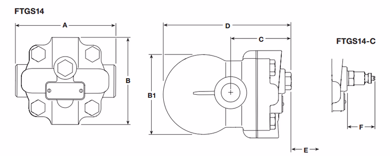 Spirax Sarco FTGS14 Dimensions Drawing