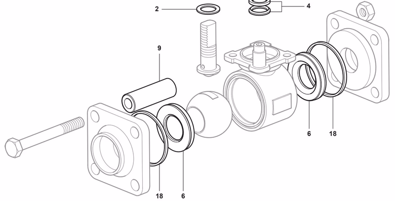 斯派莎克 Spirax Sarco M16Vi 和 M16Si ISO 球阀备件图
