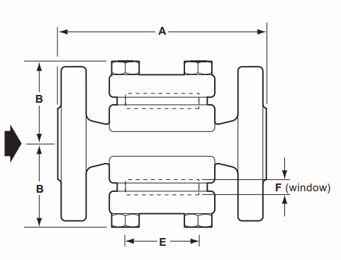 Spirax Sarco SG253 Ductile Iron Double Window Sight Glass - Dimension Drawing