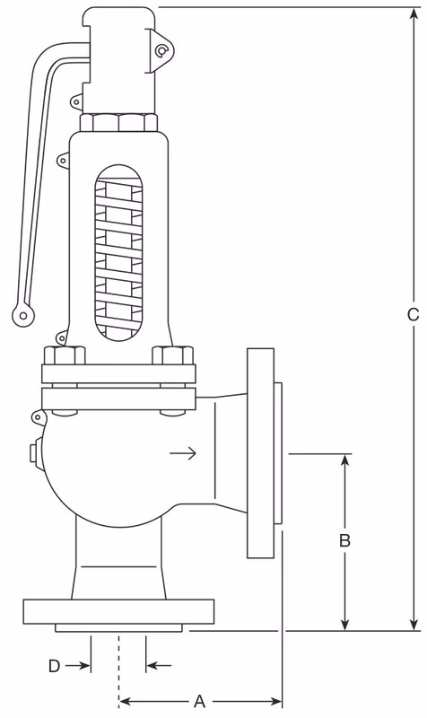 Spirax Sarco SV607/SV604 Safety Valve - Dimension Drawing